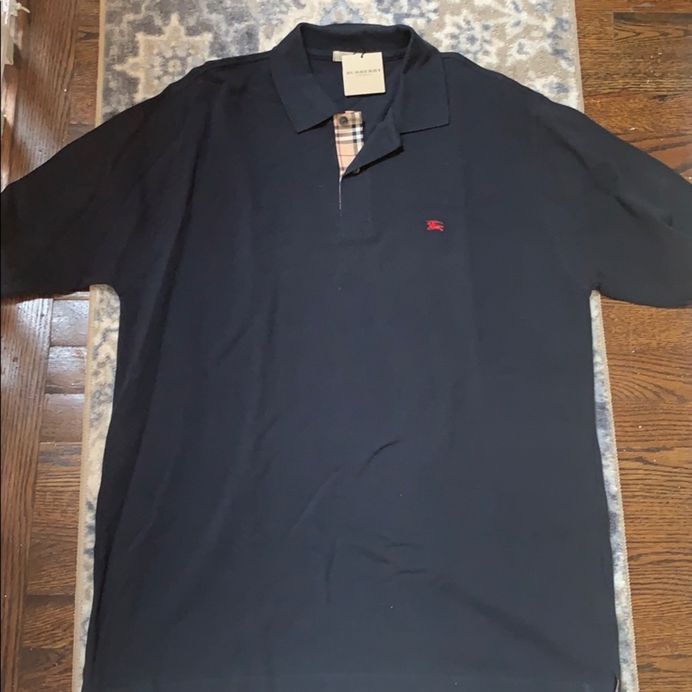Men’s Burberry Navy Short sleeve Polo